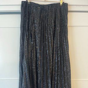 Black sequin pleated skirt - Banana Republic